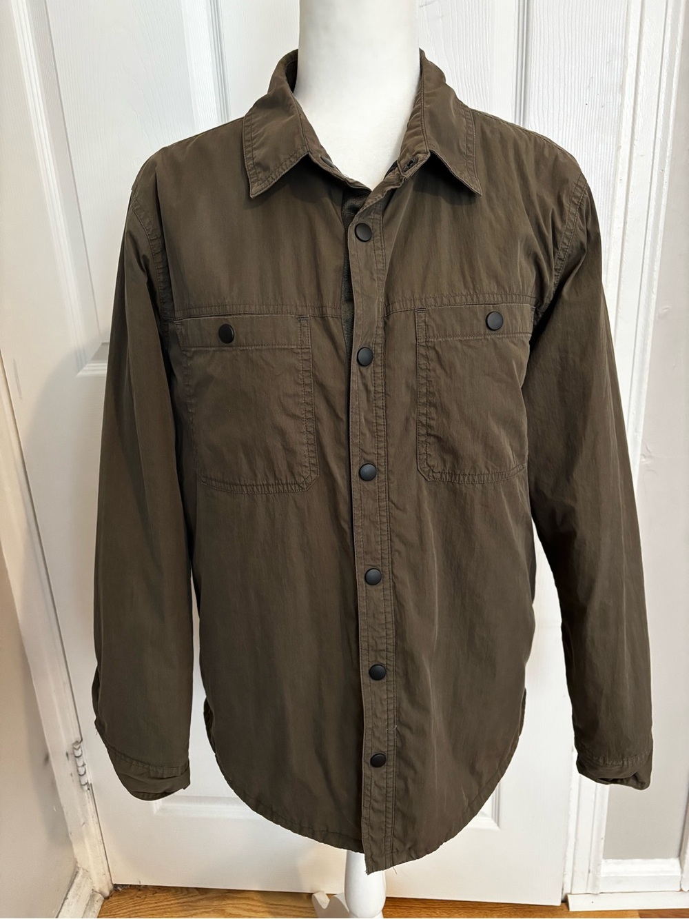 Apt. 9 Button Up Cotton Nylon Utility Lightweight Green Shacket Mens Size M